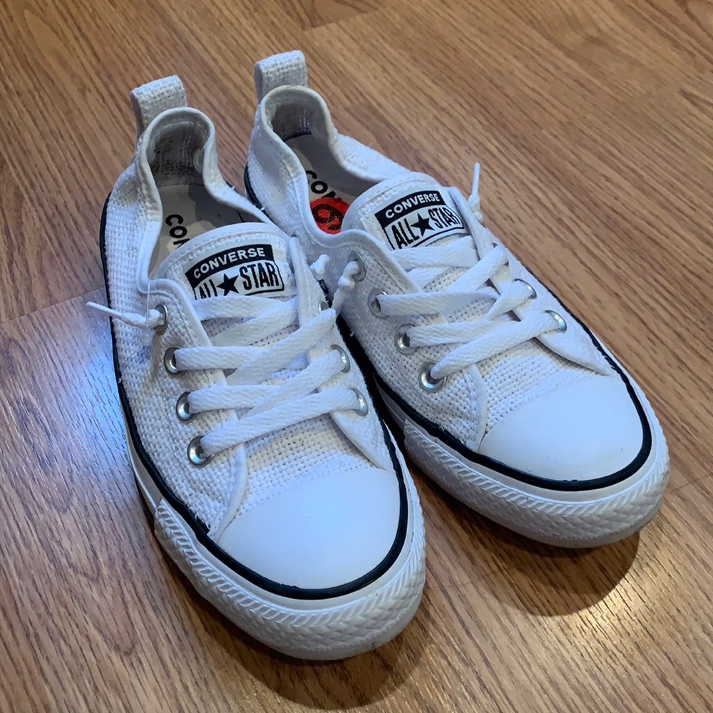 White Converse Slip Ons - Size 6